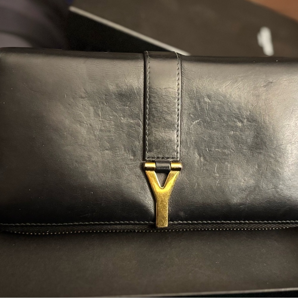 YSL long black wallet